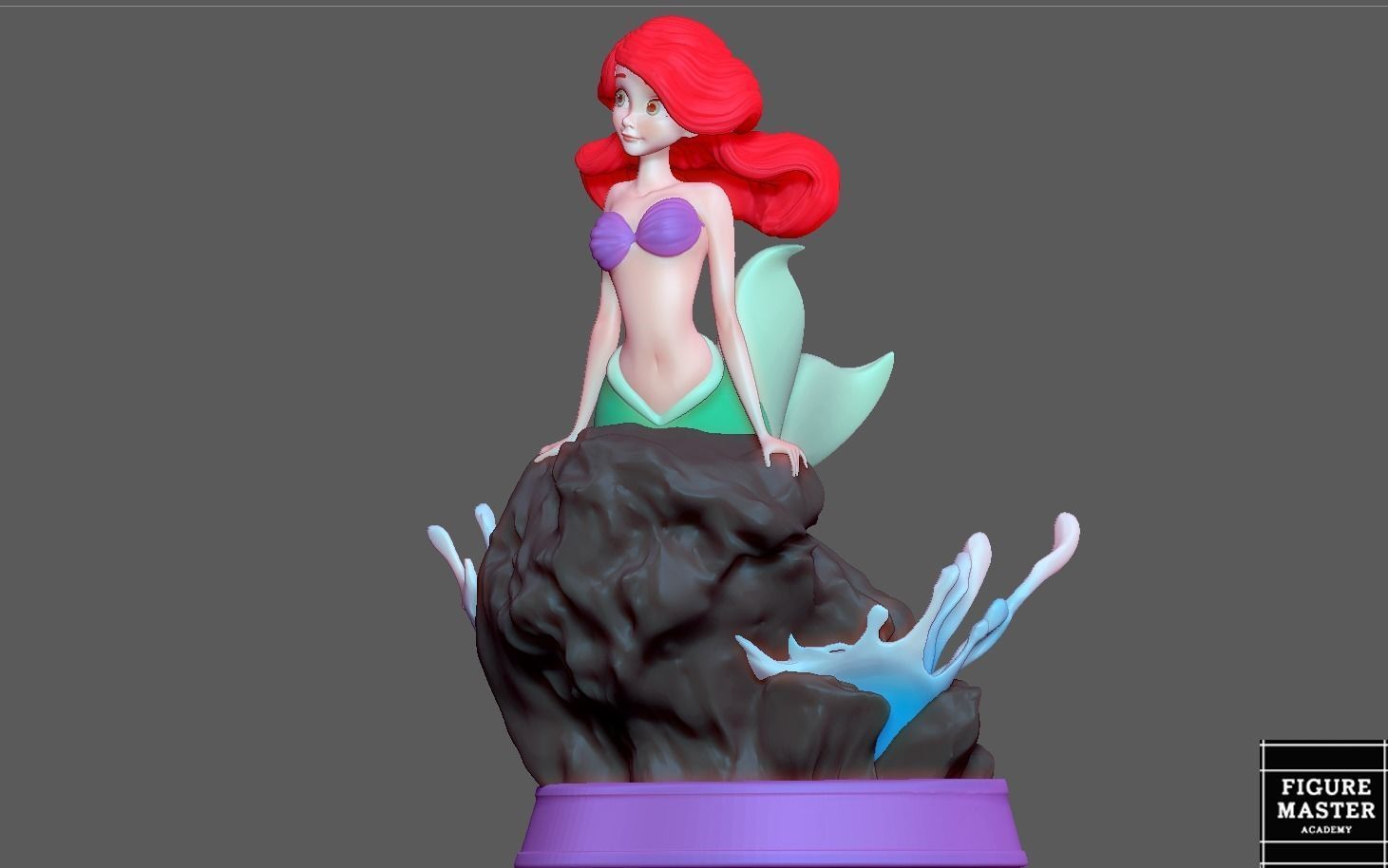 ARIEL LITTLE MERMAID 3 DISNEY ANIMATION princess 3D print model_7