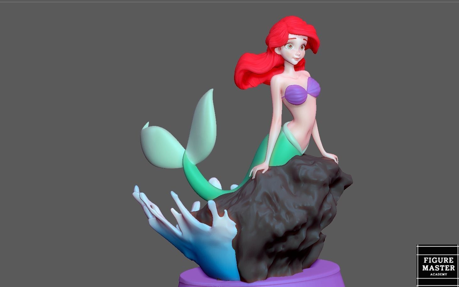 ARIEL LITTLE MERMAID 3 DISNEY ANIMATION princess 3D print model_2