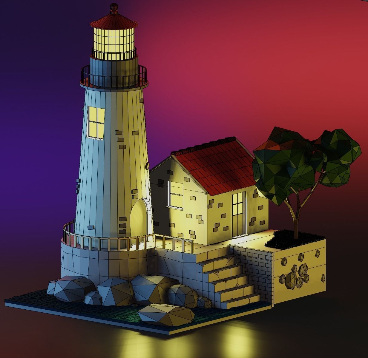 Home3 Low-poly 3D model_1