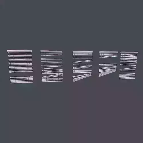 Broken blinds Low-poly 3D model