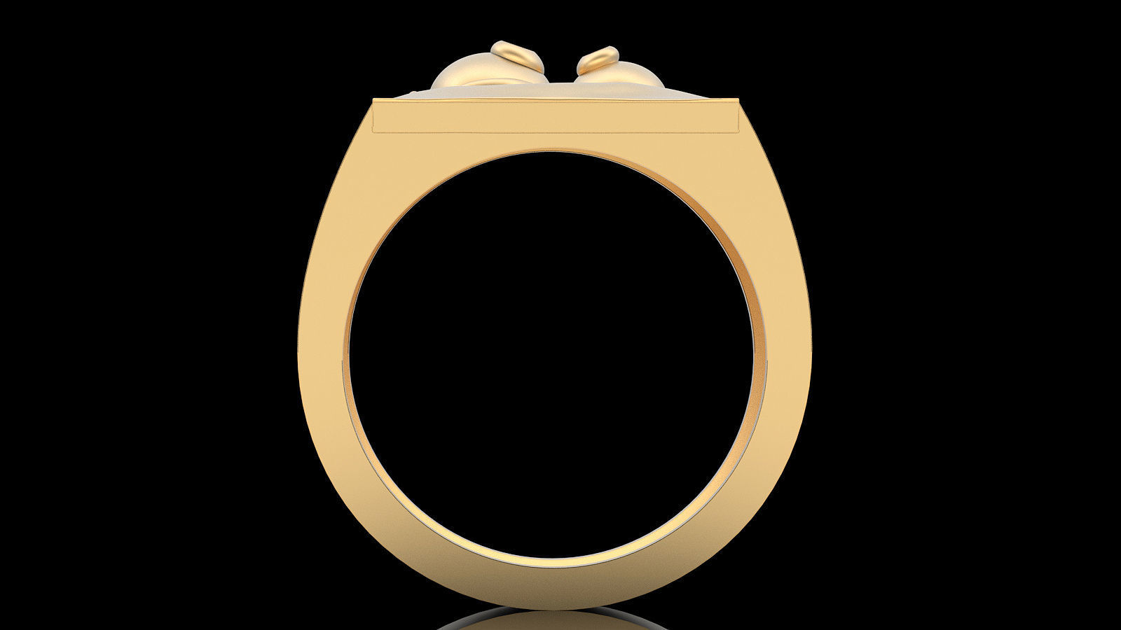 Emoji face comic ring  gold jewelry 3D printable model 3D print model_7