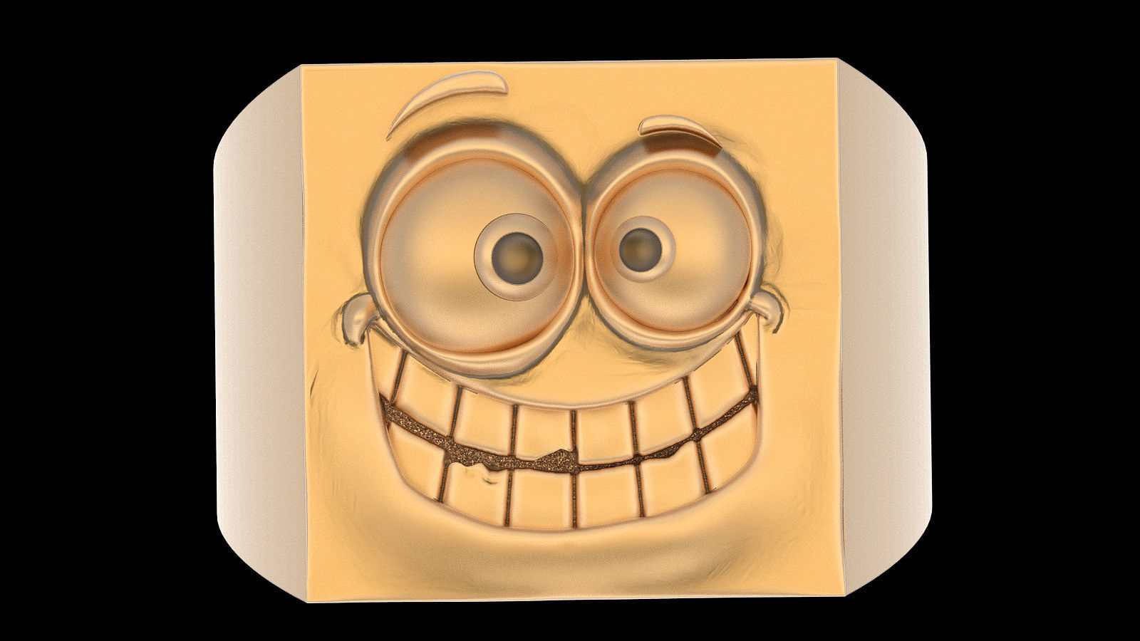 Emoji face comic ring  gold jewelry 3D printable model 3D print model_6