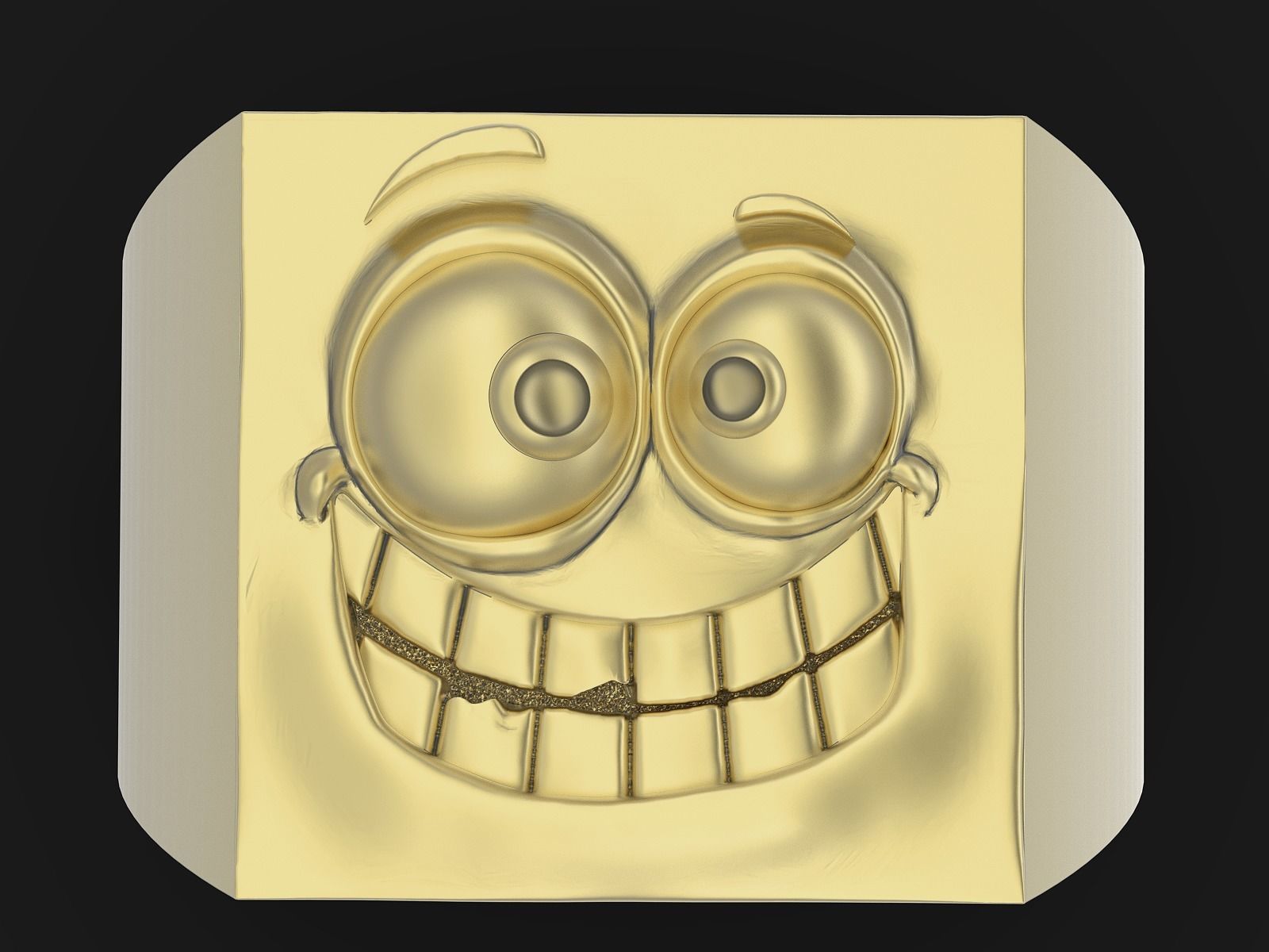 Emoji face comic ring  gold jewelry 3D printable model 3D print model_3