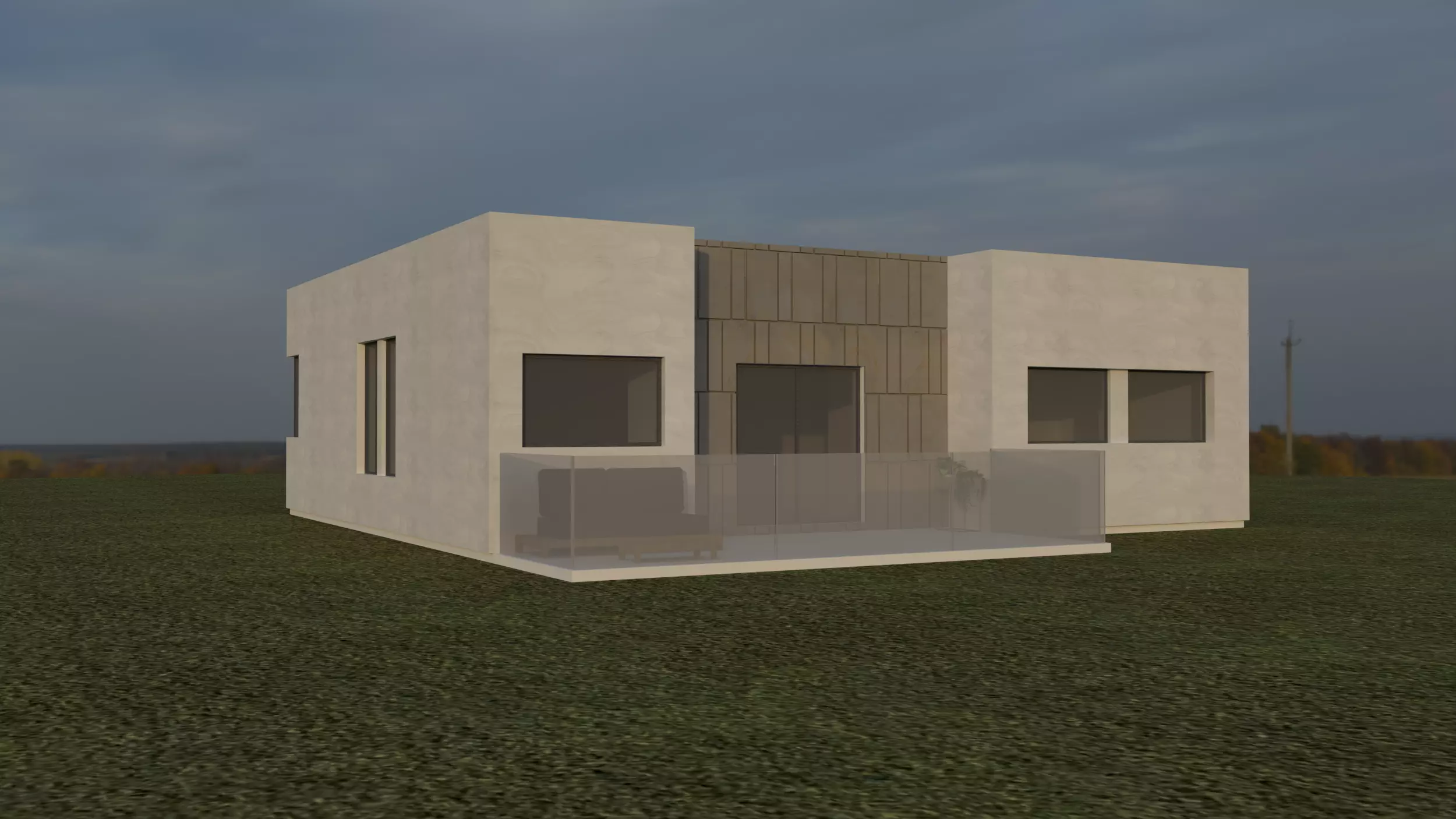 80m2 Modern House 3D model_0