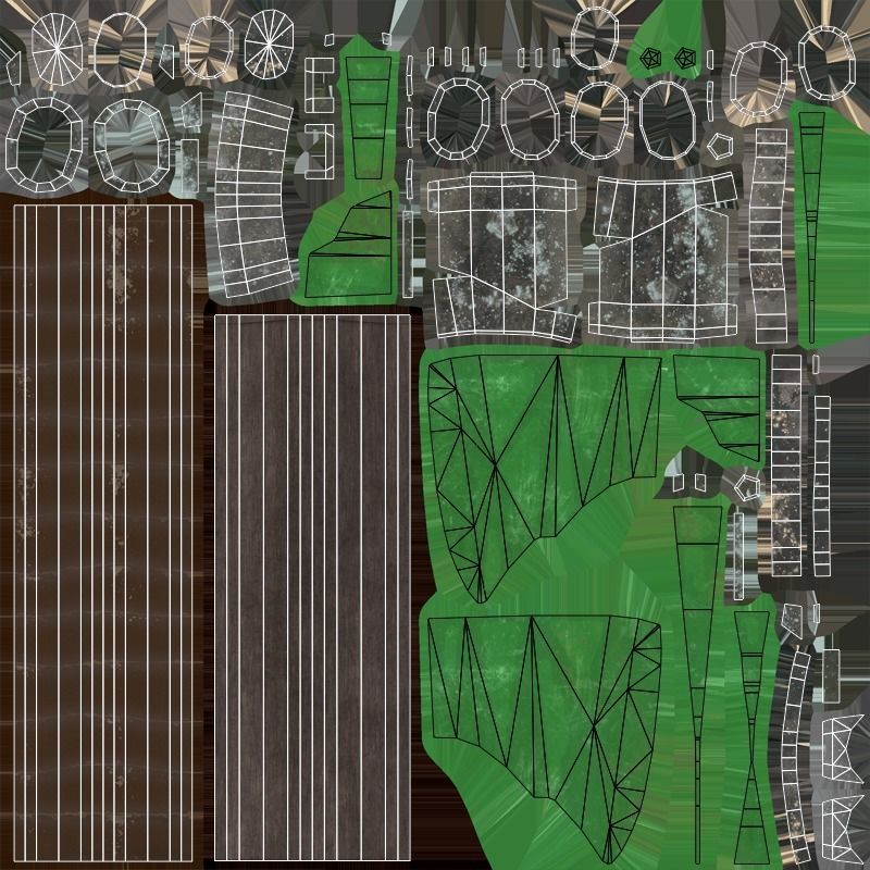 Axe - Emerald Low-poly 3D model_6