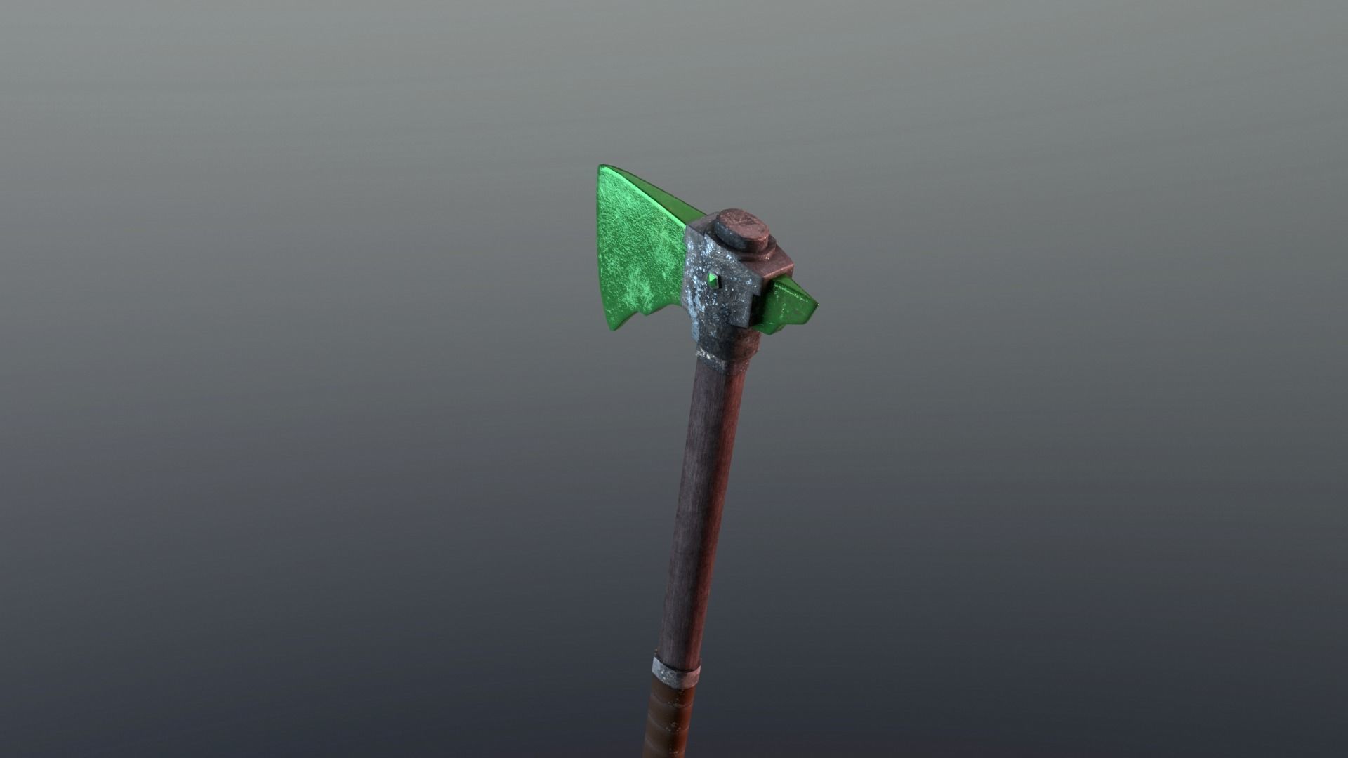 Axe - Emerald Low-poly 3D model_2