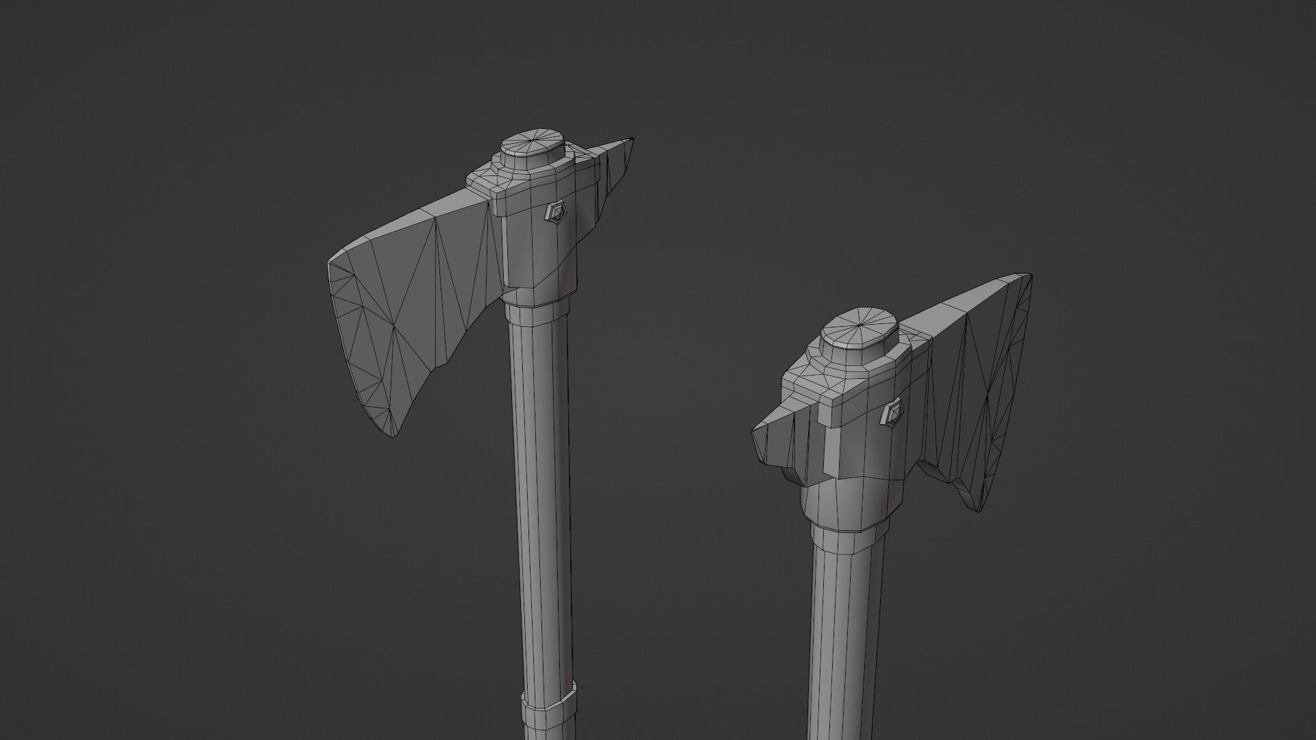 Axe - Emerald Low-poly 3D model_7