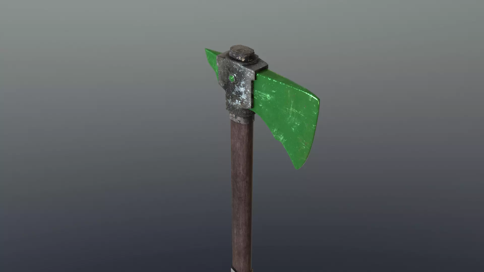 Axe - Emerald Low-poly 3D model_0