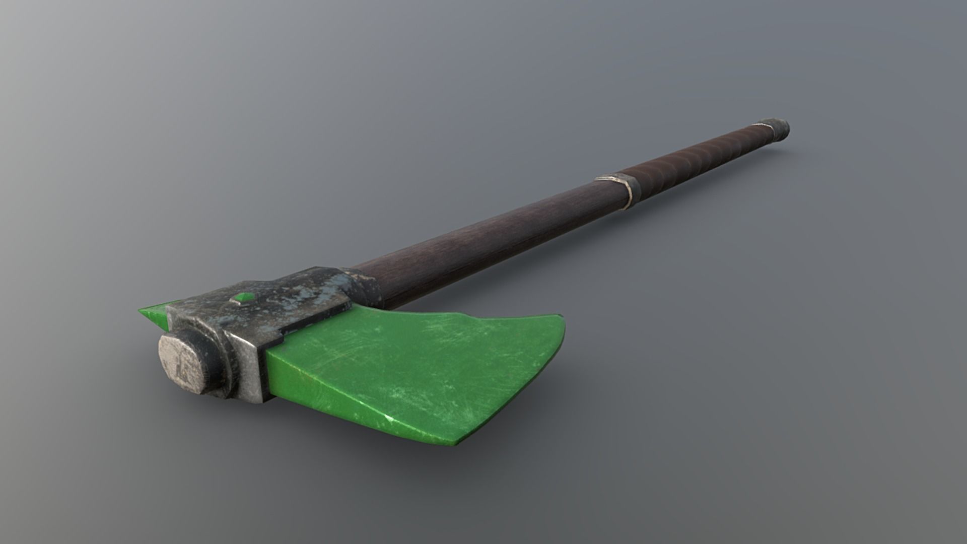 Axe - Emerald Low-poly 3D model_3