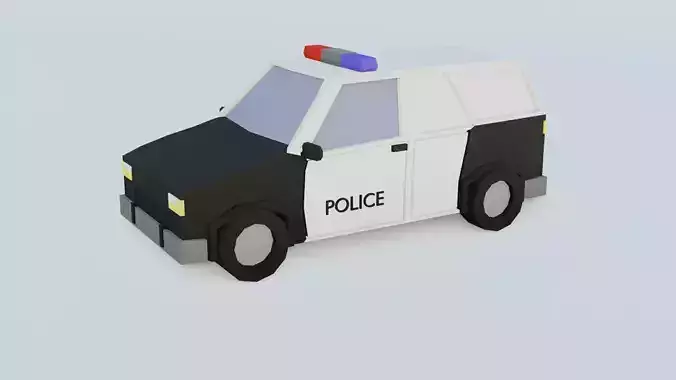 car police jeep low poly