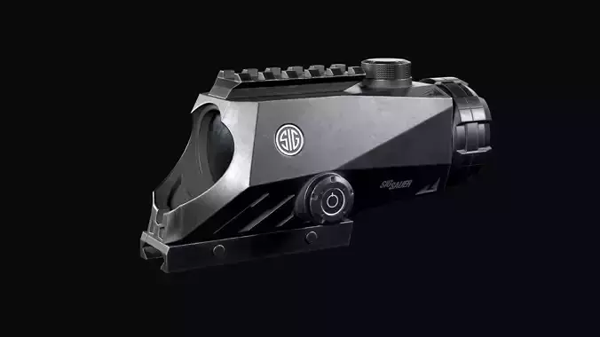 Tactical rifle scope Sig sauer BRAVO4 Low-poly 3D model