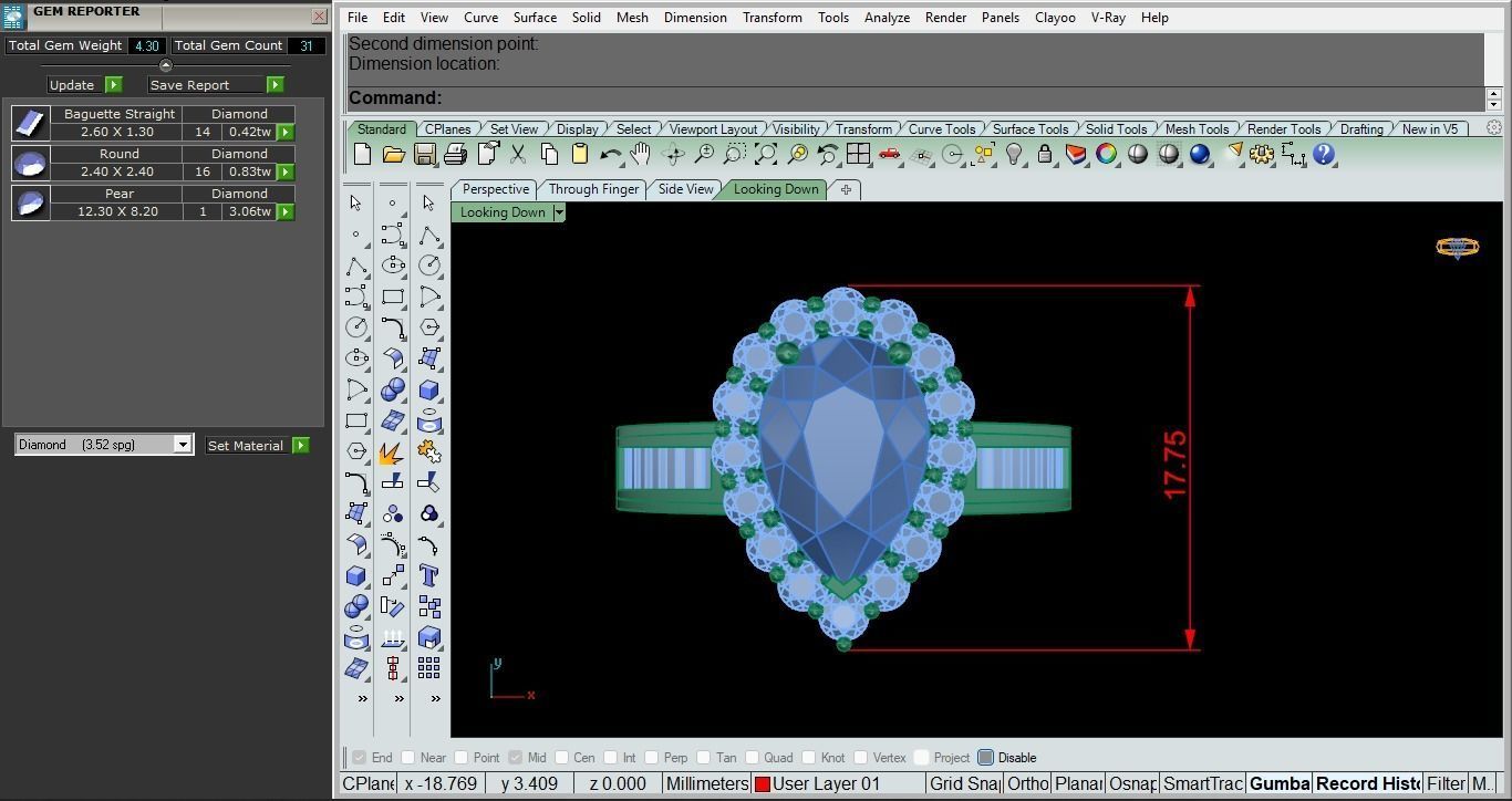 Gem ring 3D print model_1