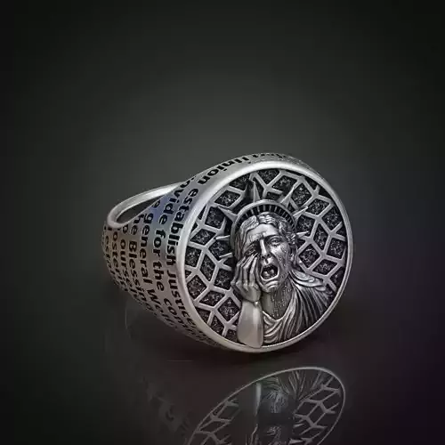 Ring Statue of Liberty crying usa constitution 3D print model