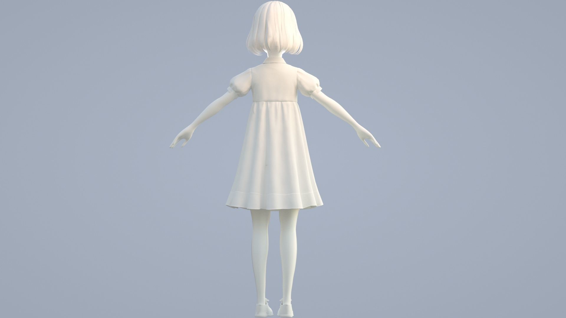 cartoon girl 3D model_12