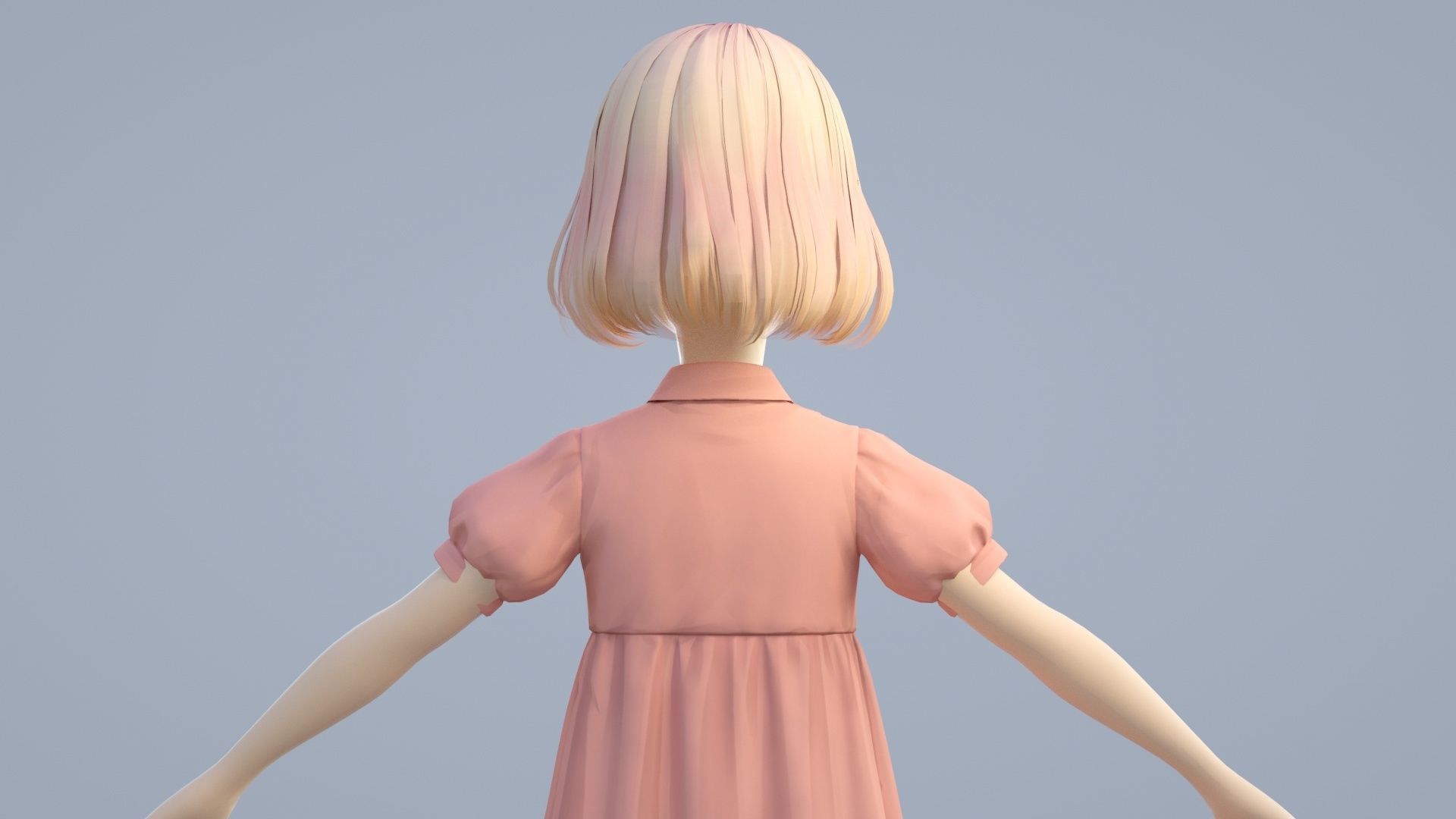 cartoon girl 3D model_6