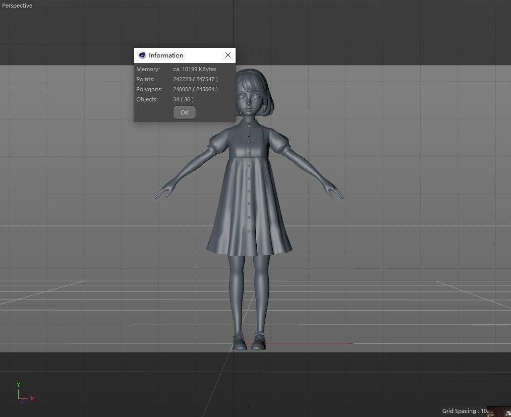 cartoon girl 3D model_16
