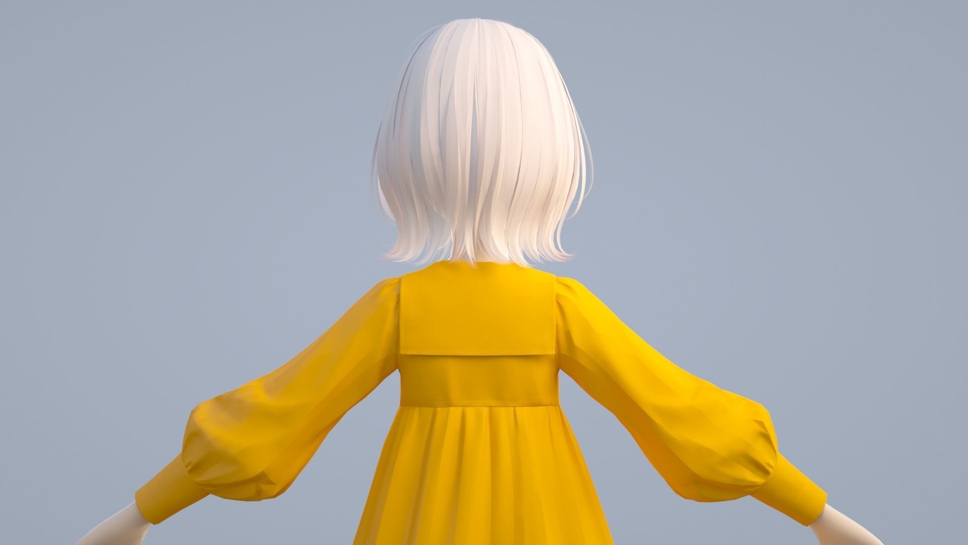 cartoon girl 3D model_6