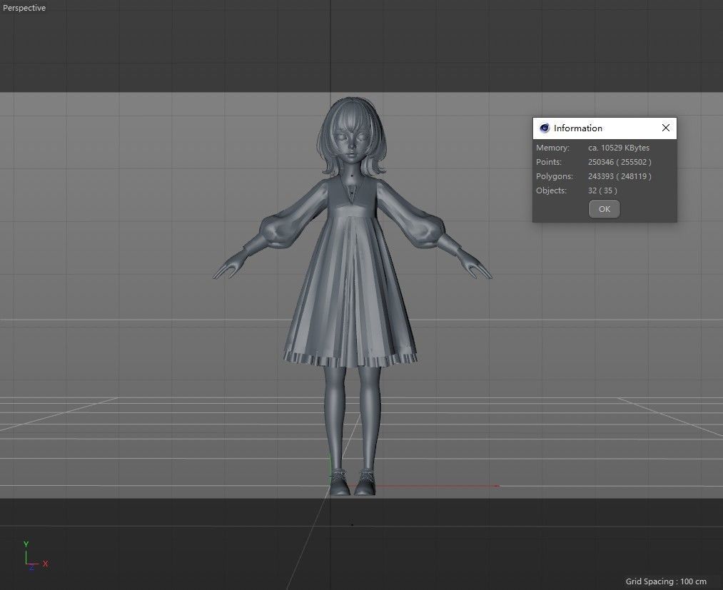 cartoon girl 3D model_13