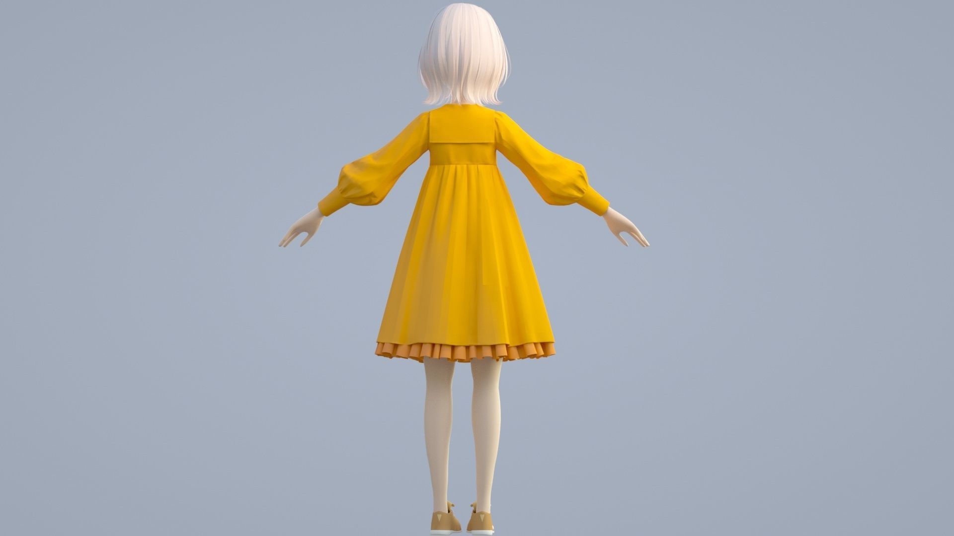 cartoon girl 3D model_9