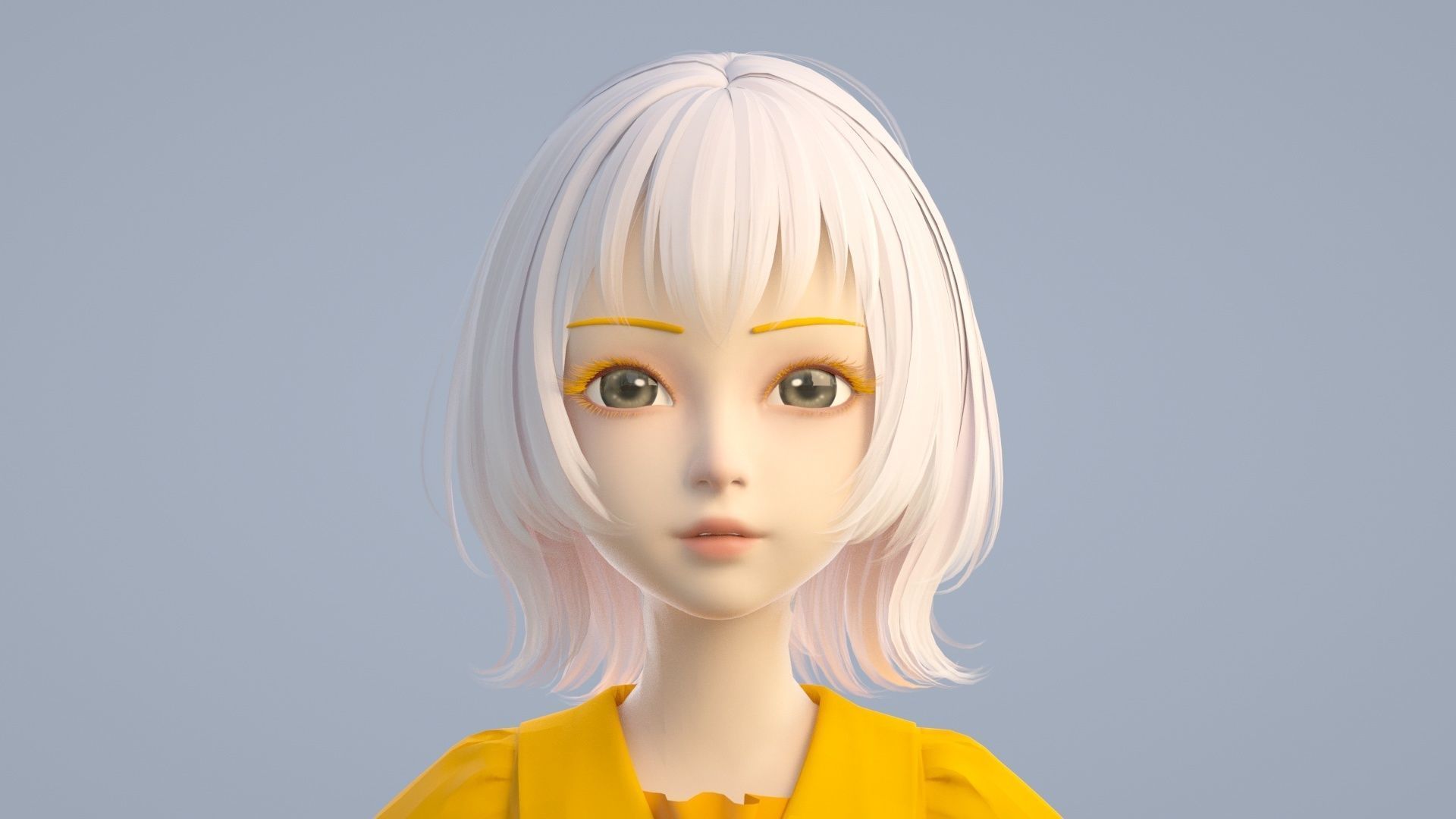 cartoon girl 3D model_1