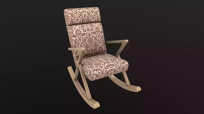 Rocking Chair AR VR PBR  Lowpoly with game ready 3d Model