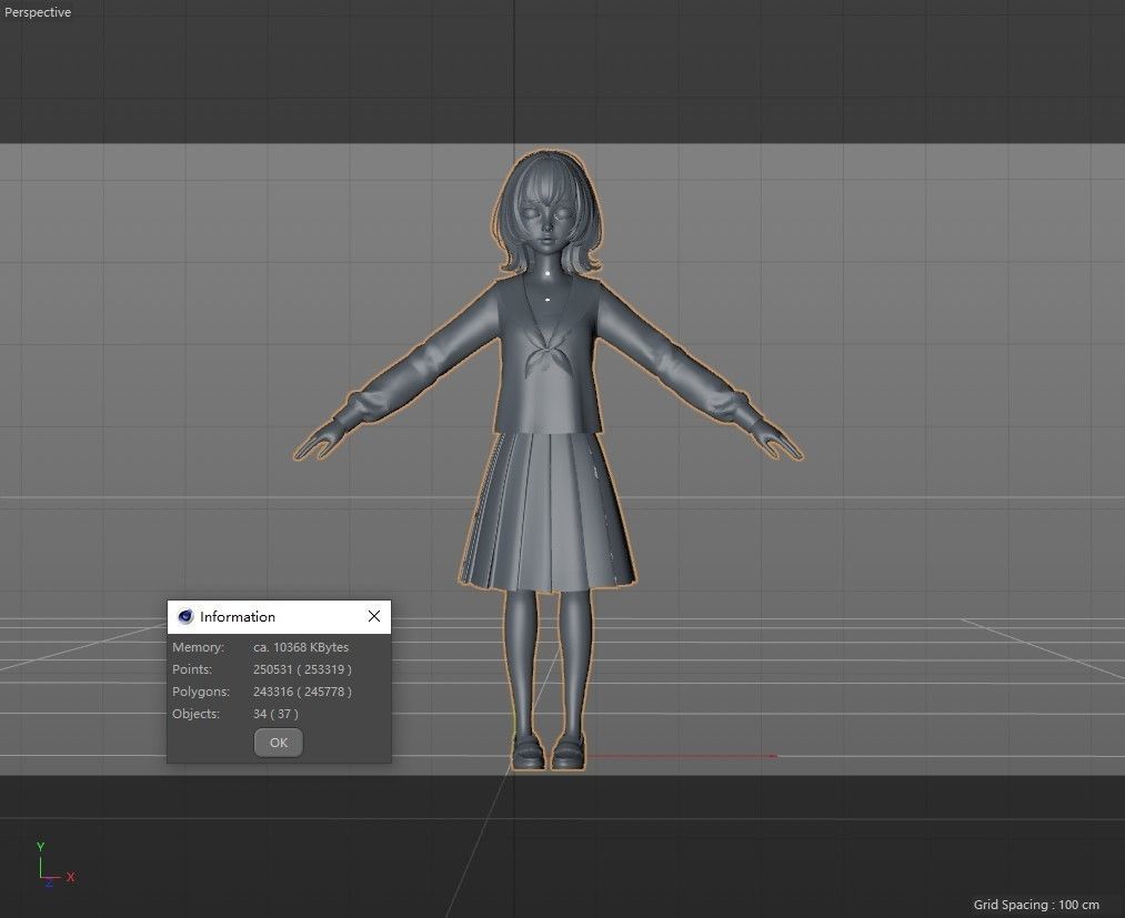 cartoon girl 3D model_17