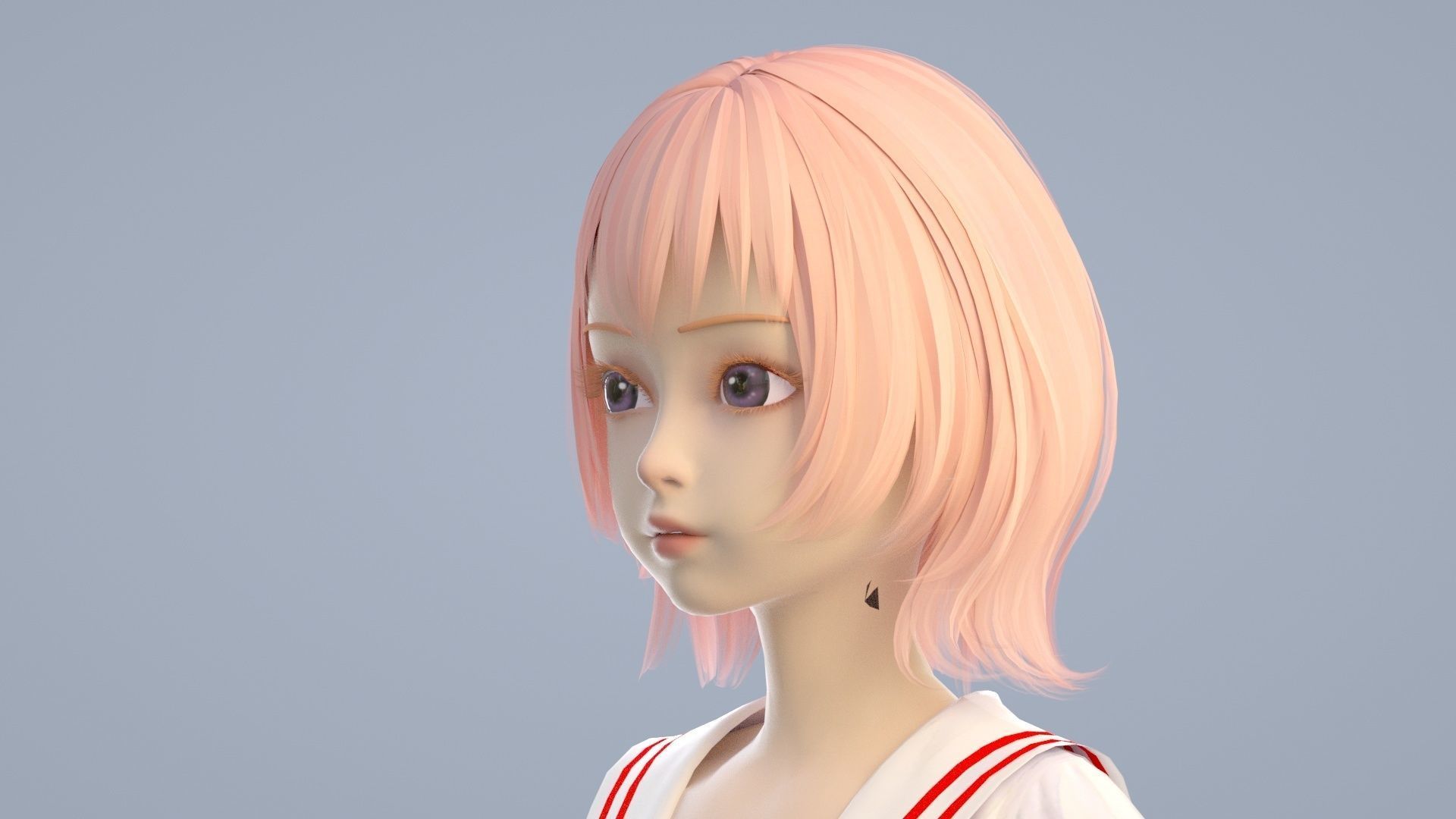 cartoon girl 3D model_3