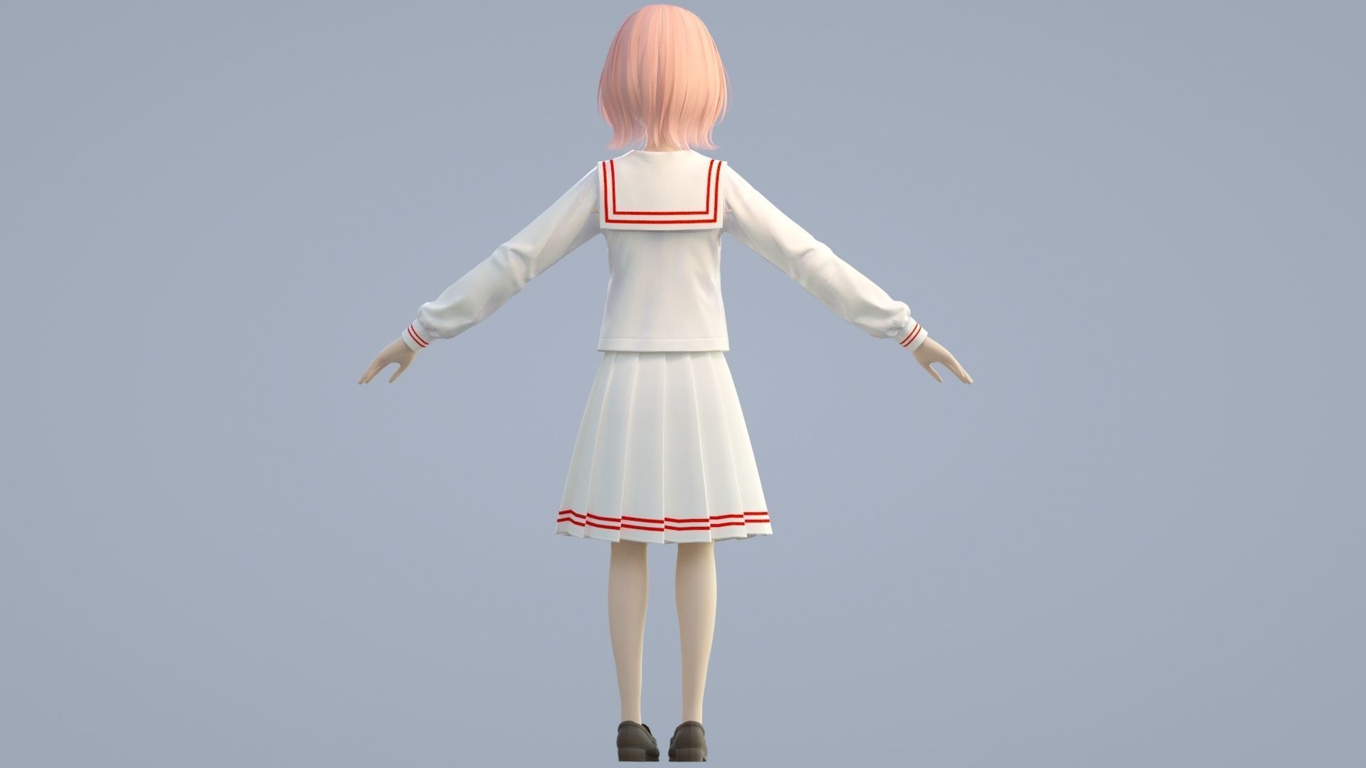 cartoon girl 3D model_10