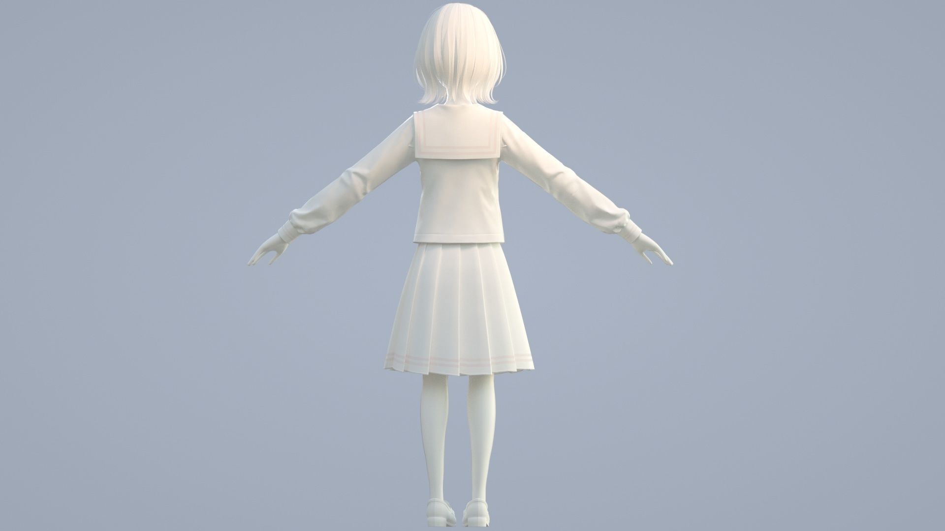 cartoon girl 3D model_13
