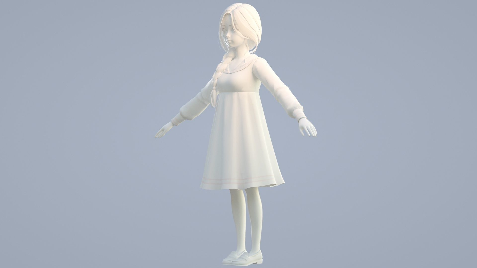 cartoon girl 3D model_25