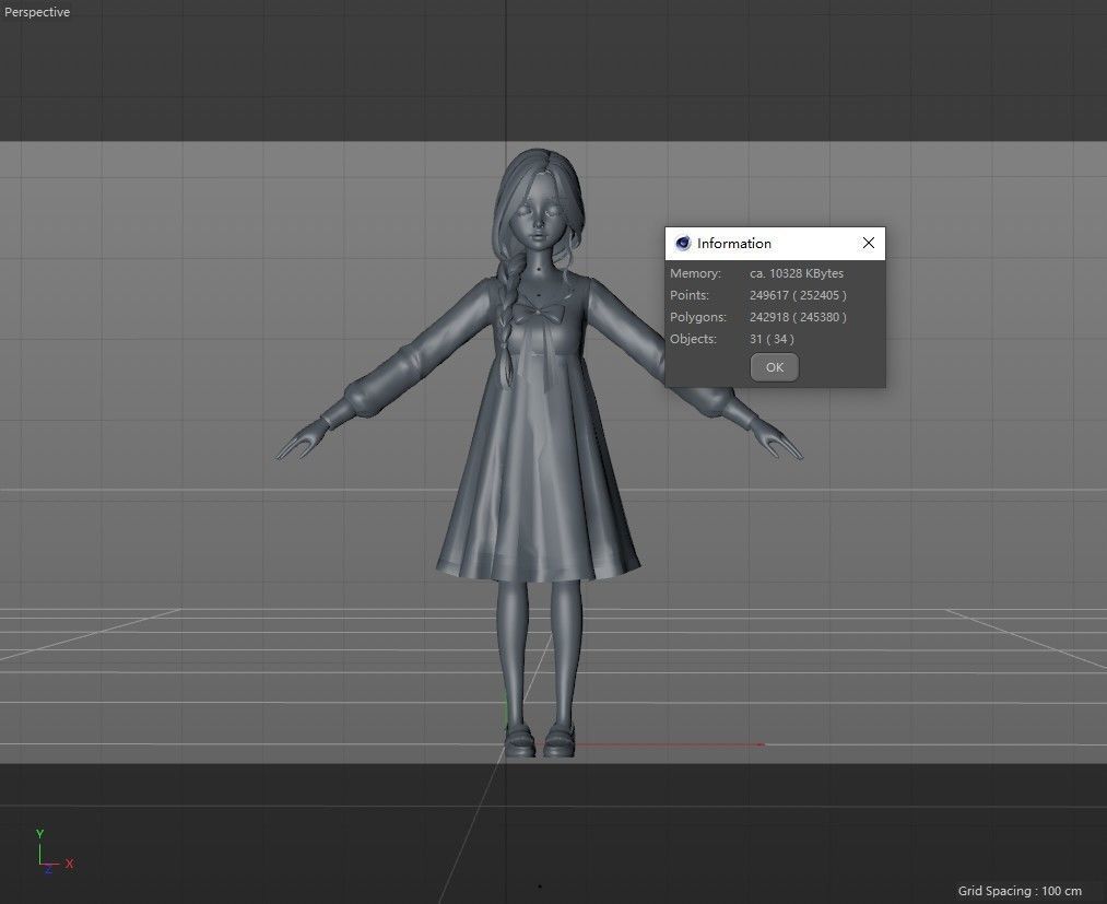 cartoon girl 3D model_35