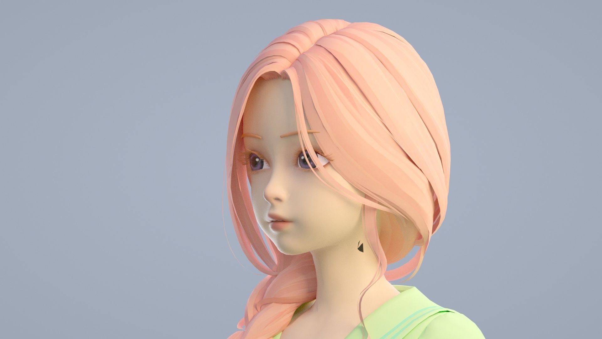 cartoon girl 3D model_3