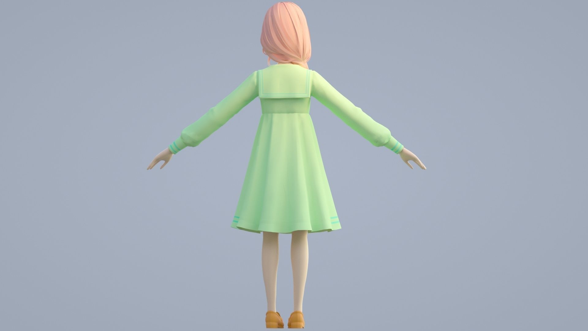 cartoon girl 3D model_21
