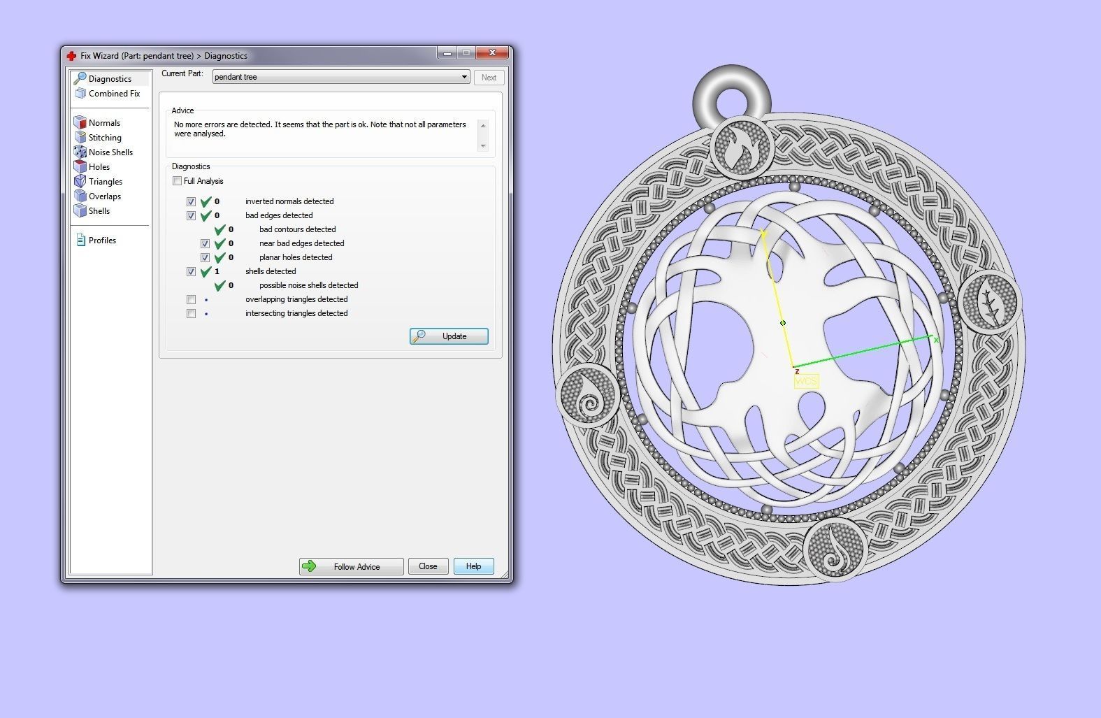 Pendant tree of life with the elements 3D print model_5