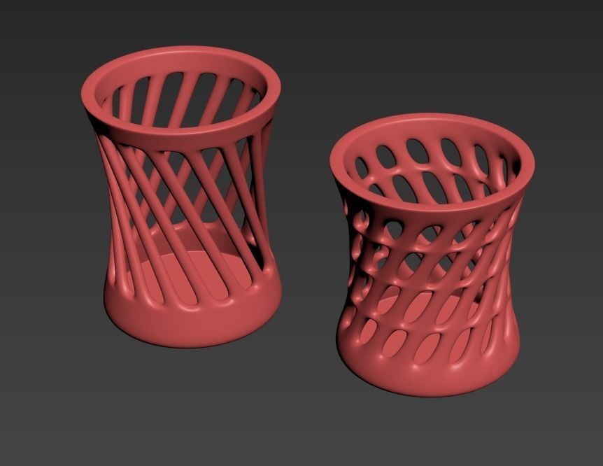 2 vases 3D print model_2