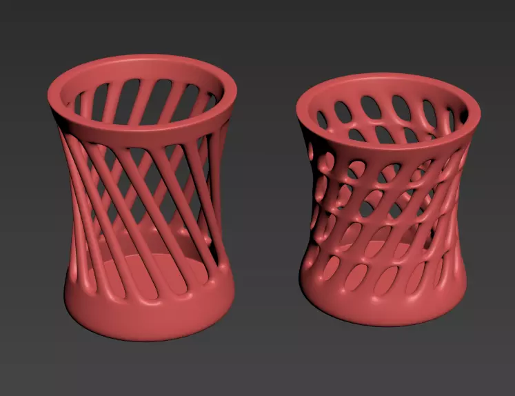 2 vases 3D print model_0