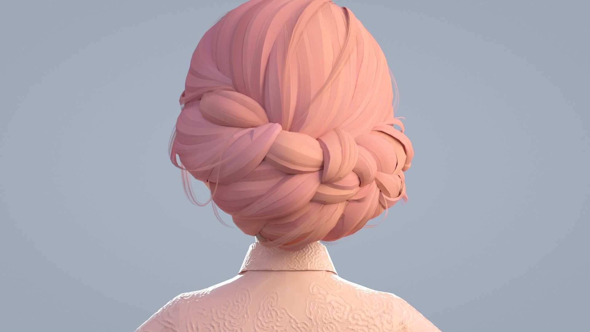 cartoon girl in Tang suit 3D model_3