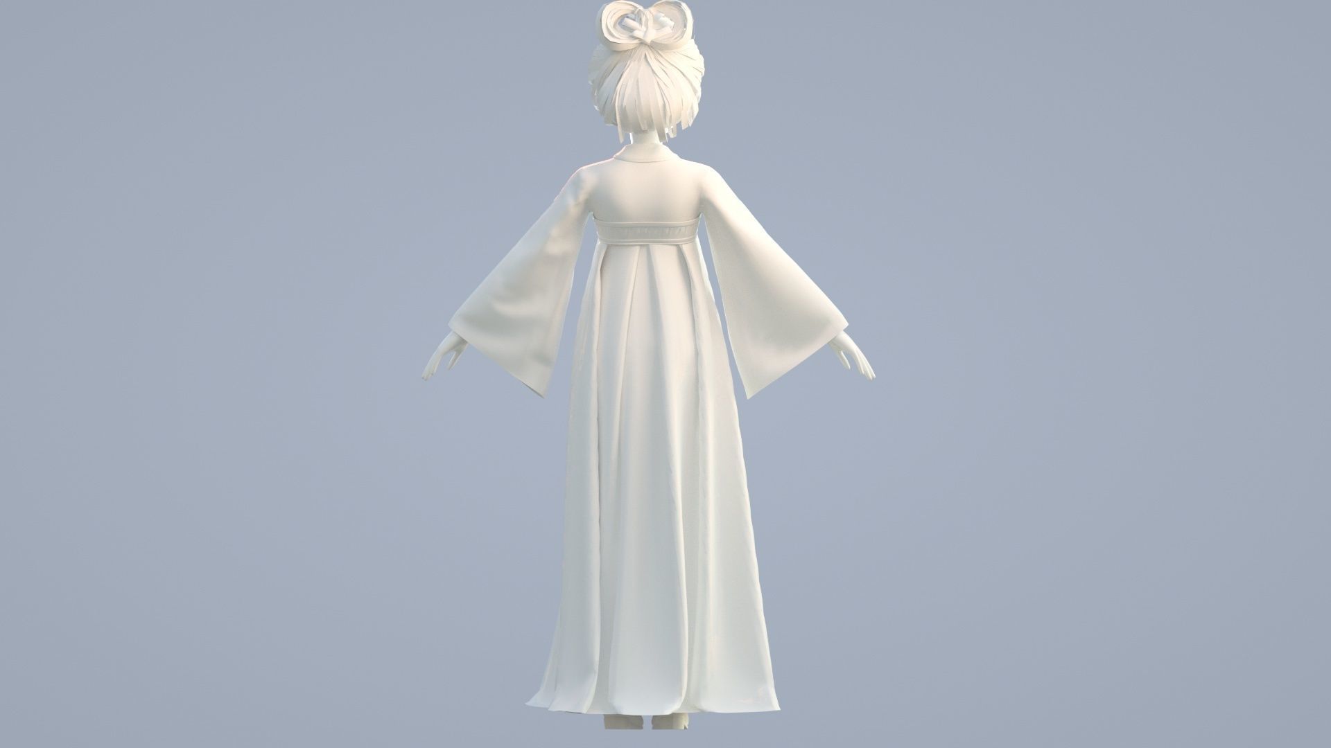 Cartoon girl in Hanfu 3D model_13