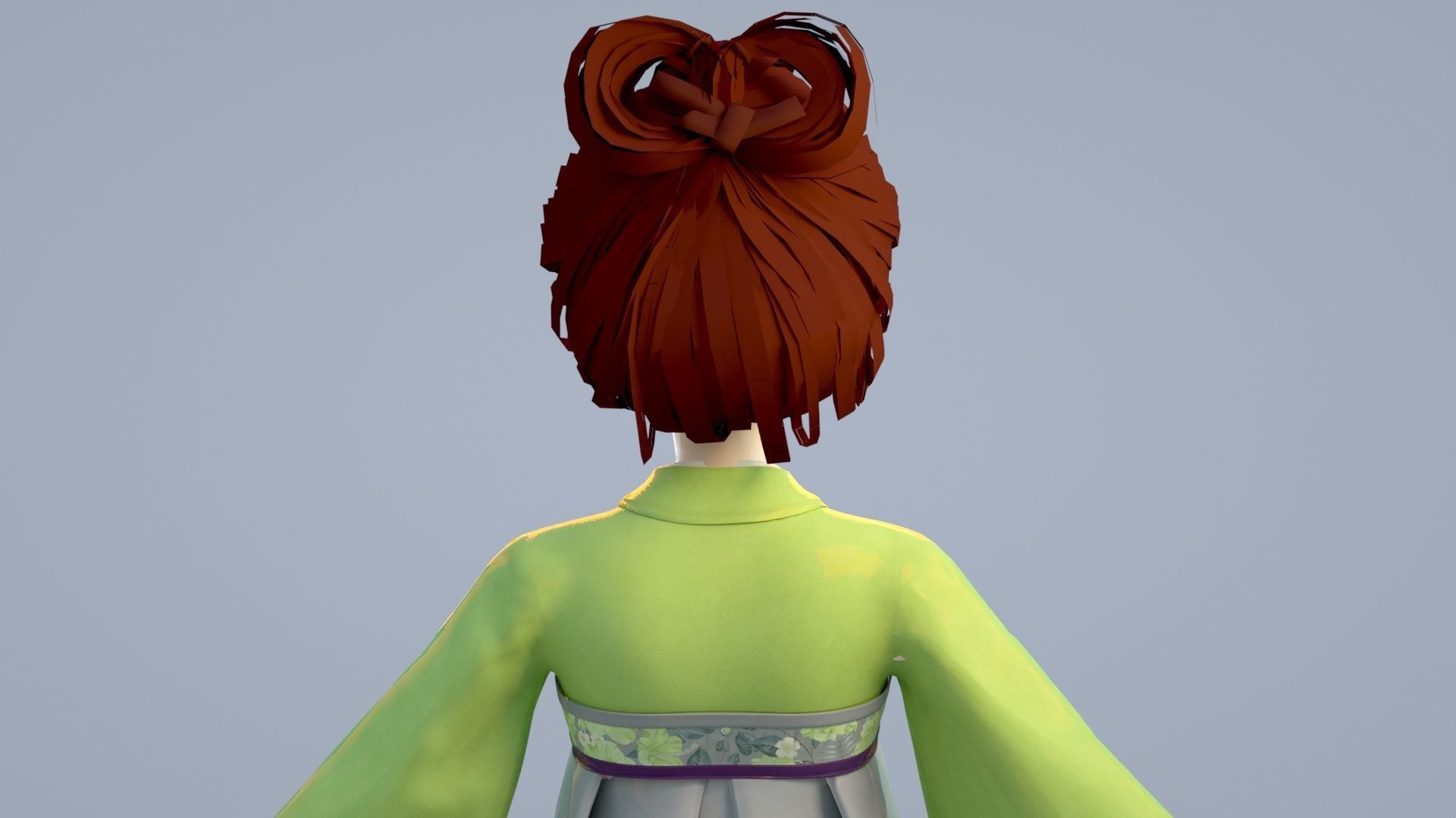 Cartoon girl in Hanfu 3D model_7