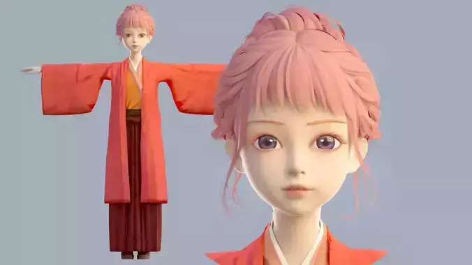 Cartoon girl in Hanfu