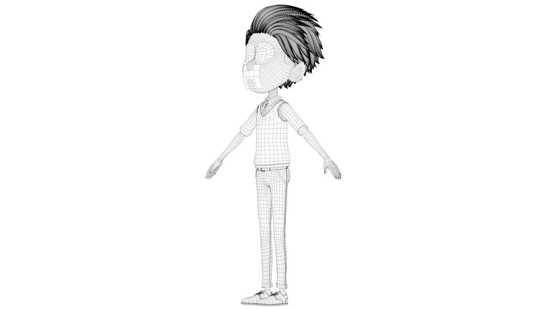 cartoon boy 3D model_17