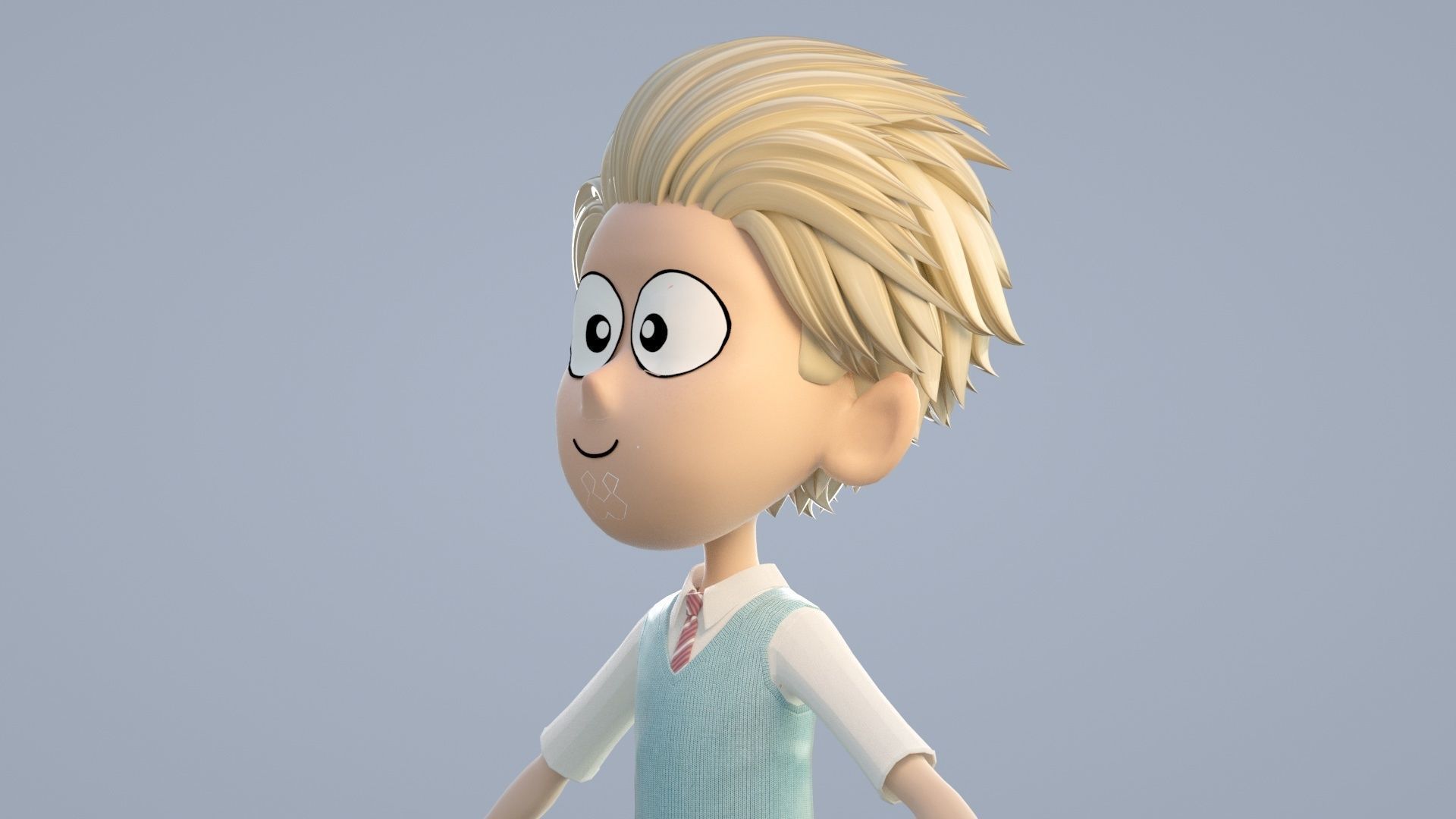 cartoon boy 3D model_8