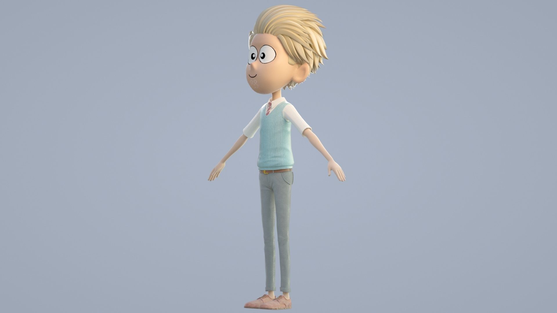 cartoon boy 3D model_11