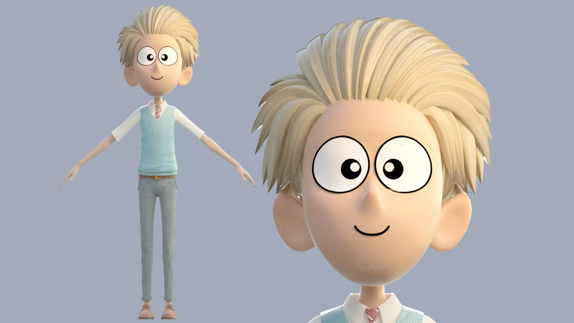 cartoon boy 3D model_0