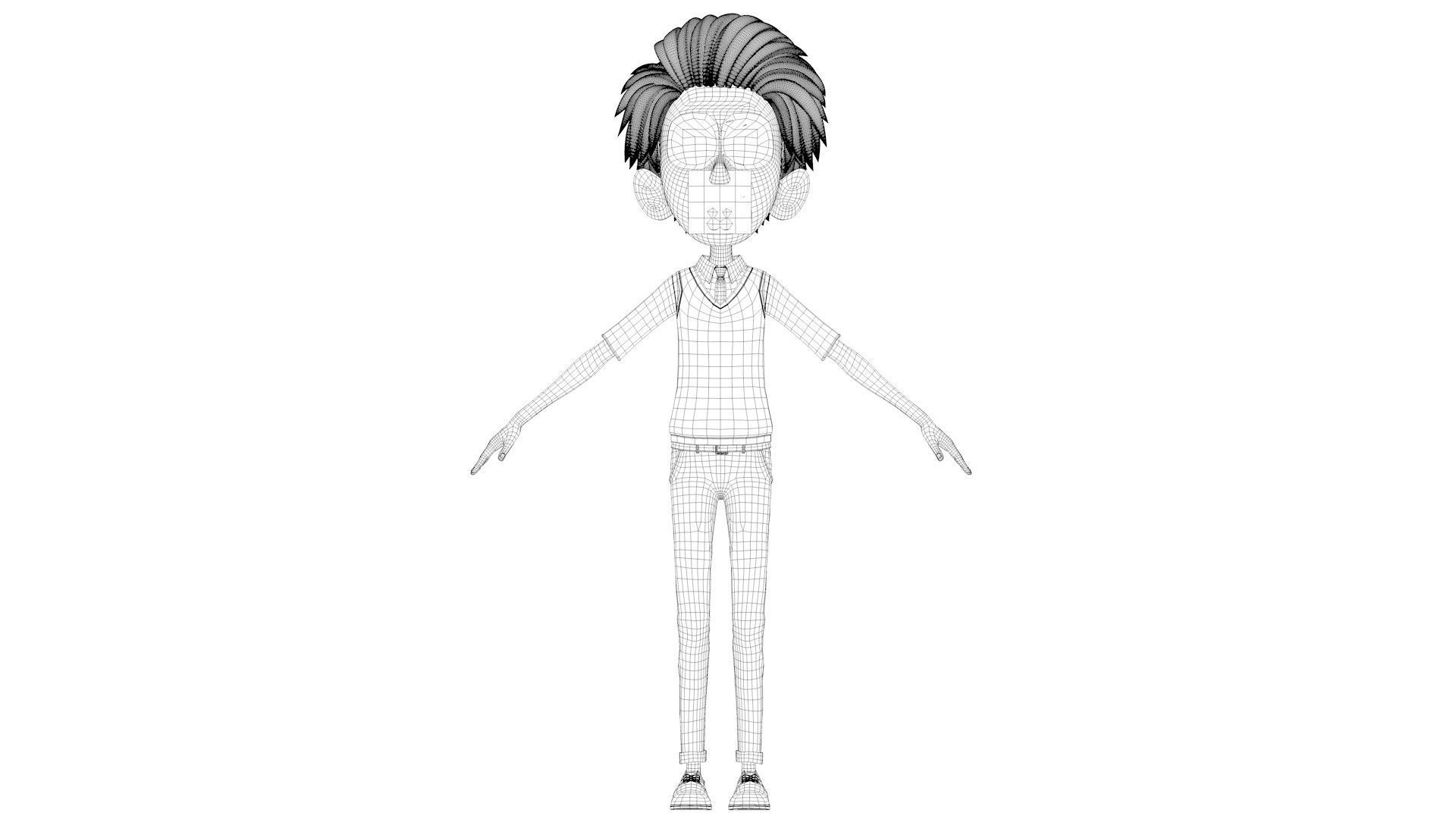 cartoon boy 3D model_16
