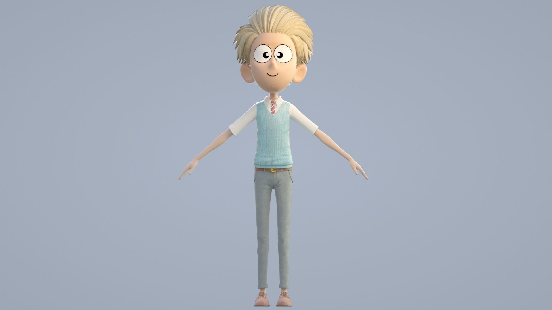 cartoon boy 3D model_10