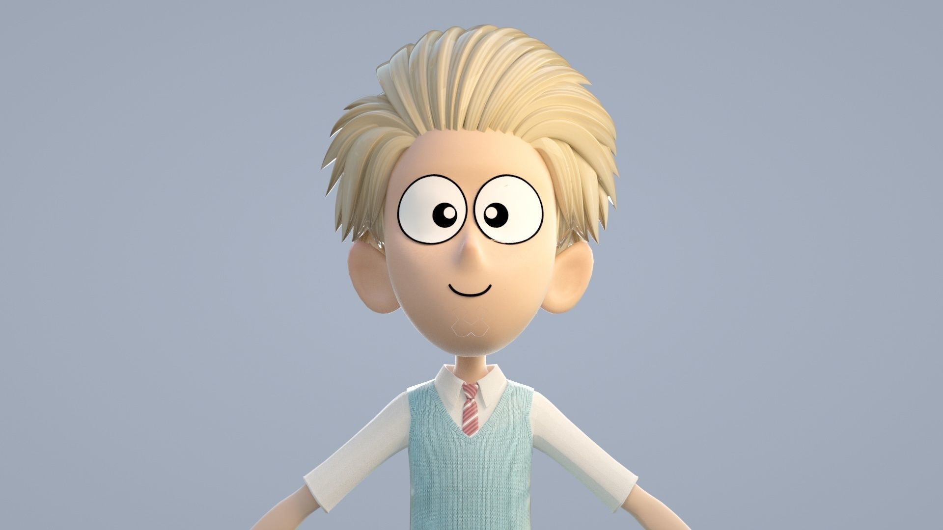 cartoon boy 3D model_7