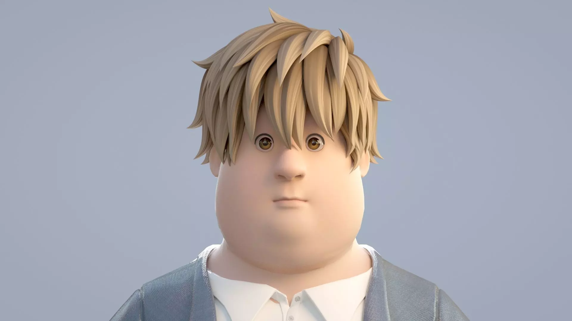 cartoon white collar 3D model_0