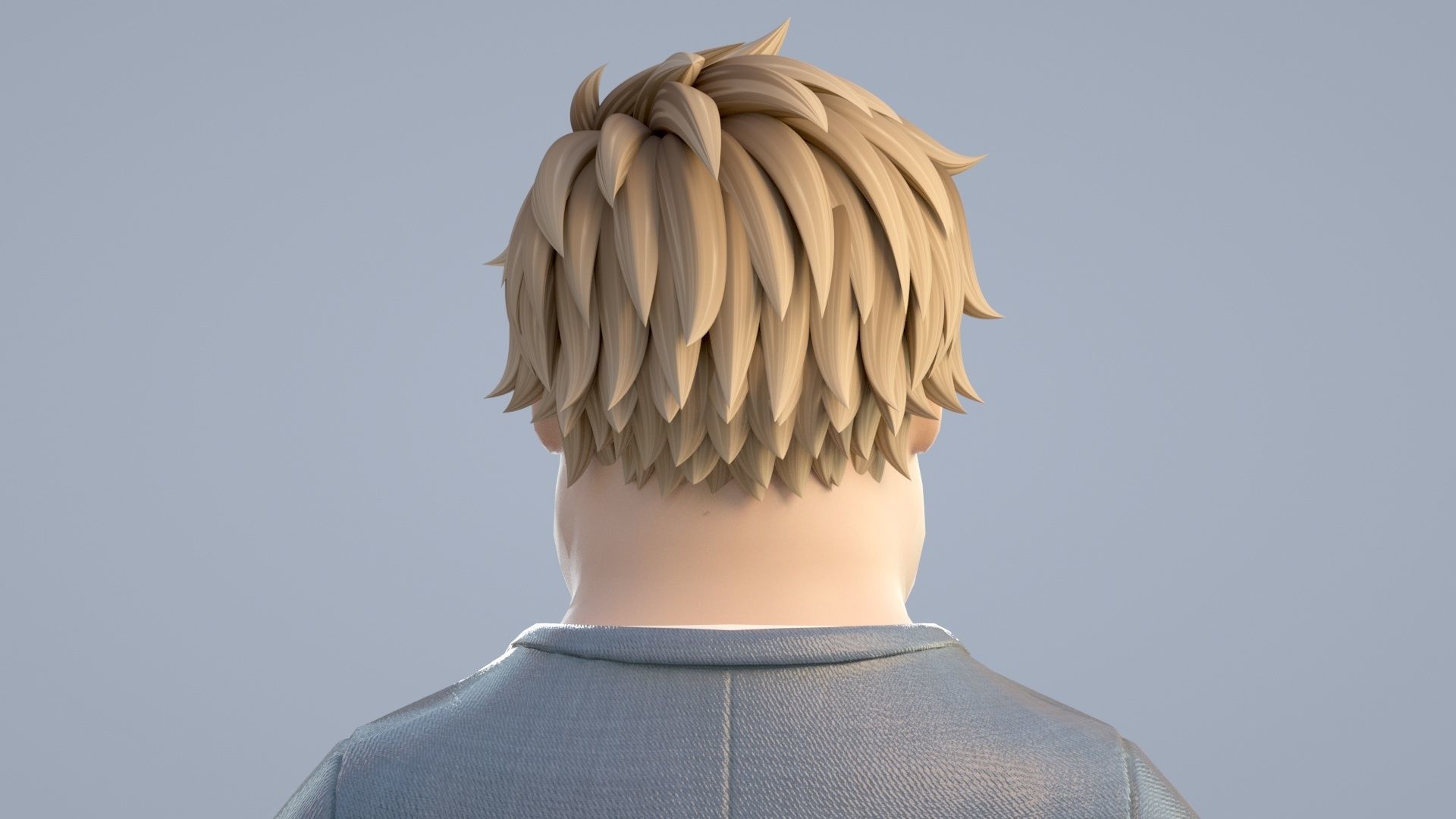 cartoon white collar 3D model_2