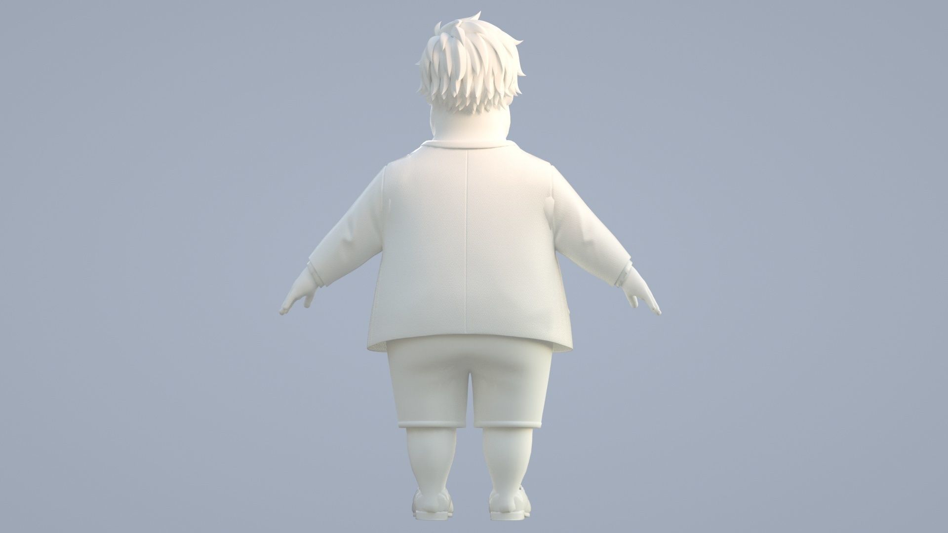 cartoon white collar 3D model_11